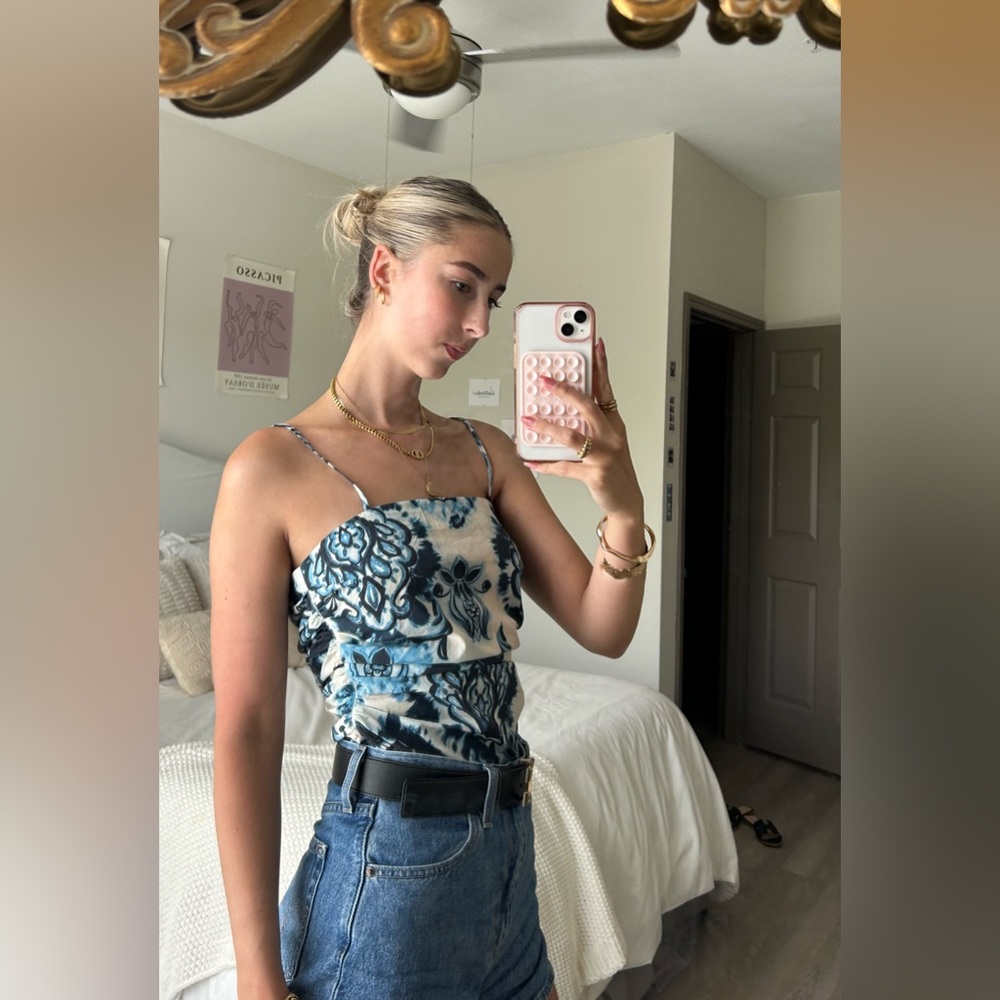 Blue & White Zara Tank